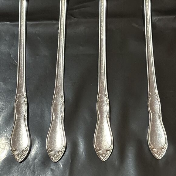 Oneida HOMESTEAD Stainless Simeon L & George H Rogers LTD 4 Iced Tea Spoons - Picture 6 of 7